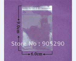sacos de 1000pcs/lot Opp que embalam o saco de plástico transparente com transporte livre por atacado apto B003 da jóia 6*9cm do selo autoadesivo