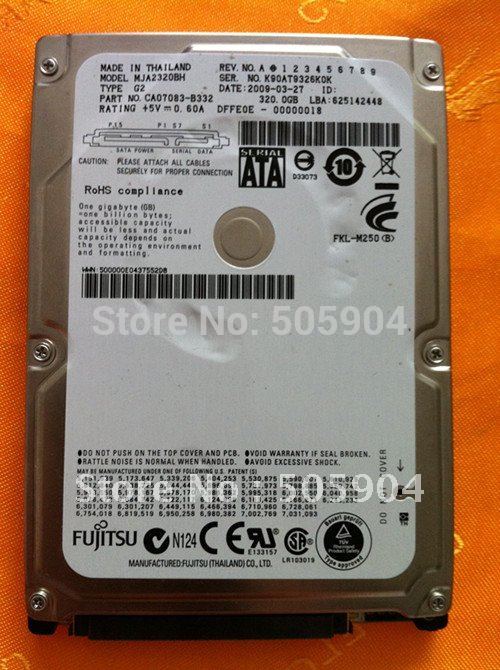 Para fujitsu mja2320bh g2 g1 2.5" 320gb 5400 rpm 8mb cache 3.0gb/s sata interno notebook disco rígido ca07083-b332