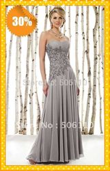 2013 NEW Sliver Elegant Embriodery Beaded Chiffon Free Shipping Mother of the bride/groom Dresses Dress Evening gown dress(China (Mainland))