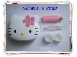 FREE SHIPPING 5sets/lot Contact Lense Case Hello Kitty Head Shape Fashionable , Cute, Convenient For Eyes!!(China (Mainland))