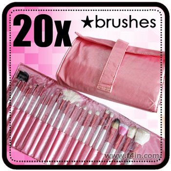 Makeup Kits  Professionals on 20 Pieces Professional Pink Makeup Brush Set Goat   Pony Hair Cosmetic