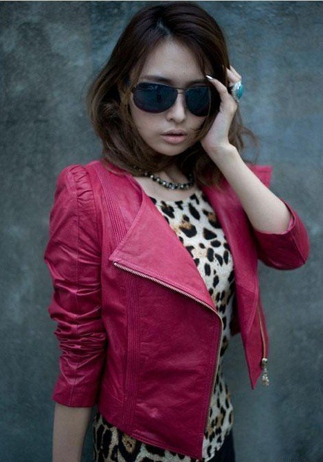 Plant soft red leather female models imported leather jacket coat jacket ... Plant soft red leather female models imported leather jacket coat jacket ...