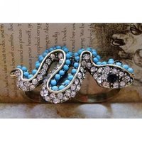 Snake Double Finger Rings Shinning Rhinestone Snake Ring Fashion Jewelry Rings Jewellery Free Shipping 12pcs LTKE-1154