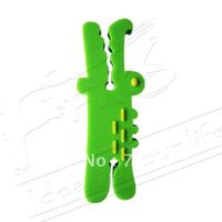 Cartoon animals MP3 clip wire winder/MP4 cord organizer/ earphone MP3 accessory- green crocodile 10pcs/lot free shipping