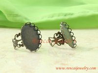 100pcs Antique Bronze Copper Adjustable Finger Ring Base,18*25mm Oval lace Ring Blanks, Finger Ring Set "100pcs/lot"