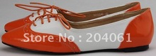 Hotsale Wholesale Women flat shoes patent Pu shoes lace up shoes summer casual mixed colors shoes