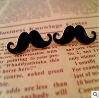 New arrival !!   Vintage  Mustache  Beard  stud earring .60pair /lot . Free shipping