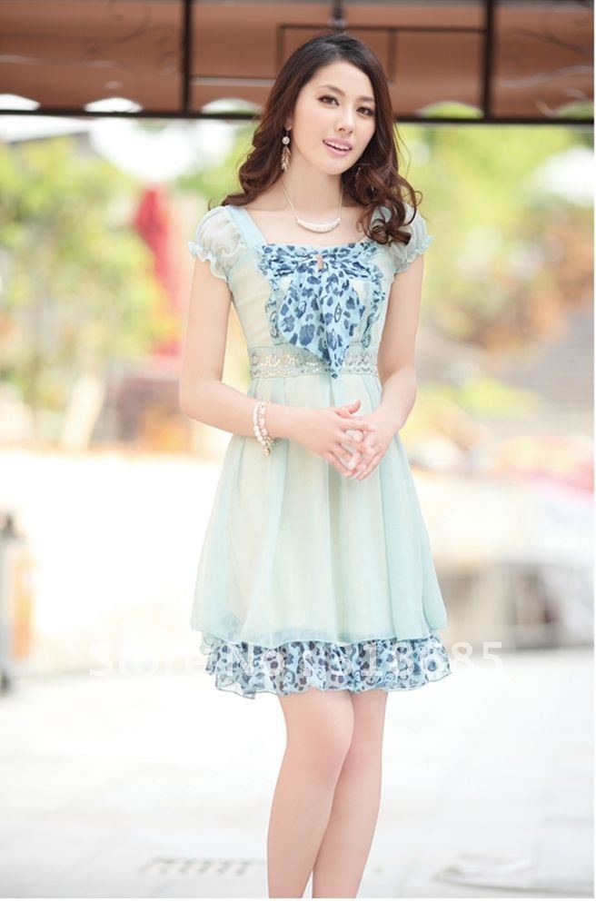 2012 han edition sundress  Bubble shoulder waist tulle Fashion Dress