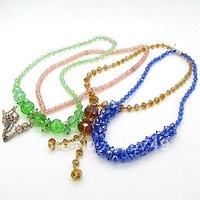 Fashion  Woman's Rondelle Crystal necklace DIY Necklace Unique Handmade Bead Necklace 4pcs Free Shipping HA181 mixed colors