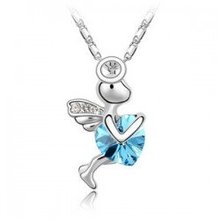 K086 Fashion crystal angels necklace love god Cupid Mixed colors Free shipping