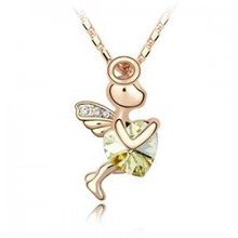 K086 Fashion crystal angels necklace love god Cupid Mixed colors Free shipping