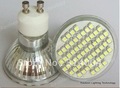 20pcs/lot 60 SMD GU10 LED Light Bulbs Wide Angle Bulbs Warm White 220-240V/DAY white light Bulb Free Shipping