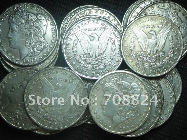 morgan dollars 100 High quality coins (28 and 13 cc and 28s and 26o and 5 more ) free shipping(China (Mainland))