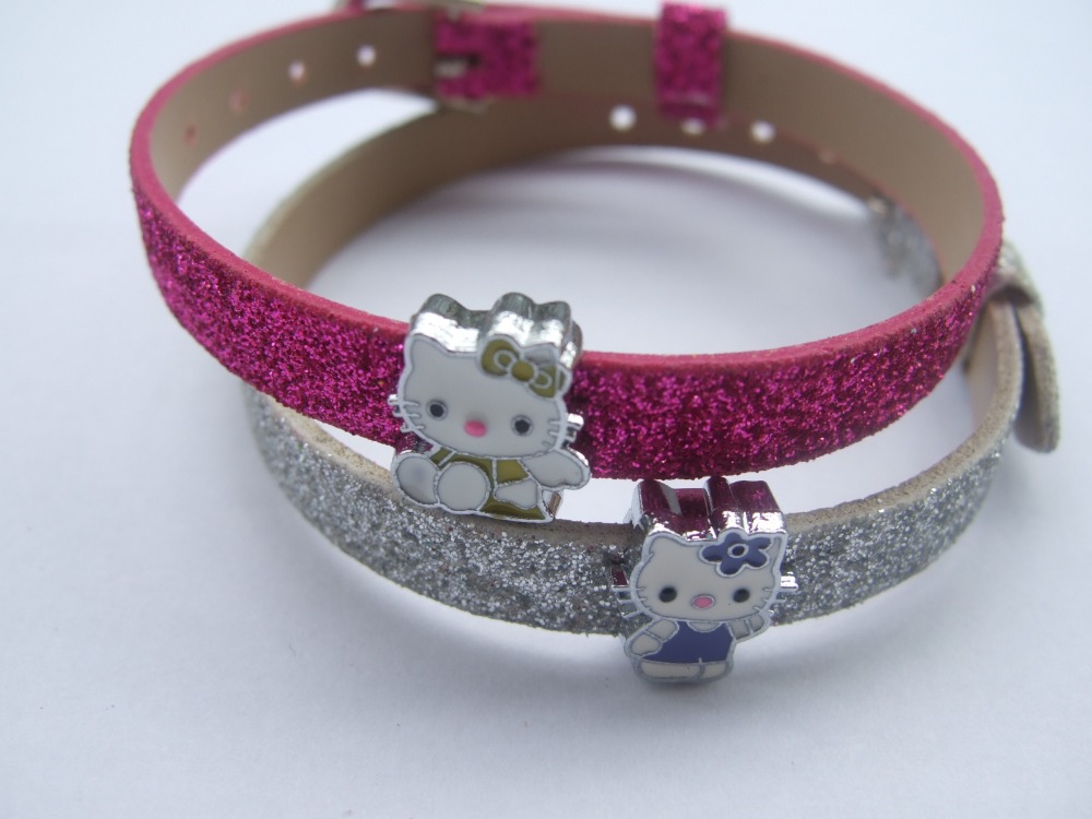 Free shipping Lovely Hello Kitty DIY Leather Bracelet Fashion Bracelet DIY hello kitty bracelet 10pcs lot