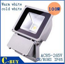 Free Shipping 100w 85-265V led floodlight IP65 9000LM silver housing CE&ROHS with two years warranty(China (Mainland))