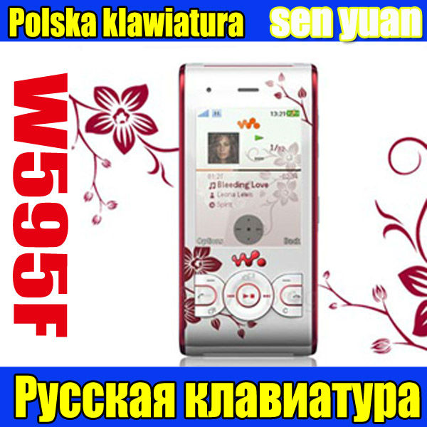 W595 flowers Original Sony Ericsson W595 3G 3 15MP Unlocked Cell Phone 6 color choose FREE