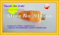 Free Shipping Thumb finger usb flash drive customize design flash memory 2GB/4G/8GB/16GB/32GB  Guaranteed full capacity