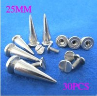 Free shiping,30pcs/lot,25mm Alloy Screwback Spikes Studs Leather Craft Bag Bracelets Clothes