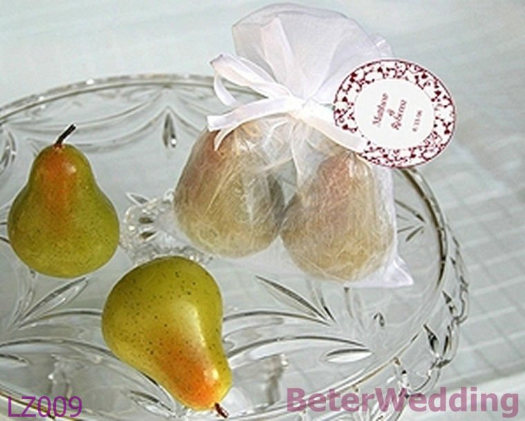 The Perfect Pair Pear Candles in Sheer Organza Bag with Leaf Tag