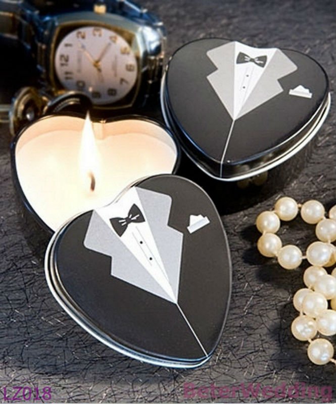 Tuxedo Dress Candle,Wedding Candle Favours, Party Decoration, Bridal Shower Favors