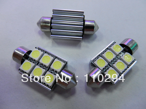 Wholesale 10pcs/lot white Canbus 12V 42mm 6SMD 5050 LED Car Auto Light Bulbs LED License Plate Light LED Festoon Light Bulbs(China (Mainland))