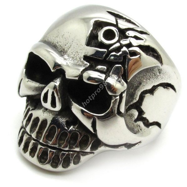High quality wholesale men's jewelry boy's Terminator Arnold skull party ring stainless steel free shipping(China (Mainland))