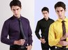 Free Shipping   NEW men's  gentleman long sleeve drill buckle solid color business casual shirts 10 color  XS-XXXL