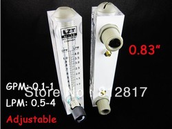 Free shipping Black Adjustable Knob 0.1-1 GPM Panel Type Water Flow Meter LZM-15(China (Mainland))