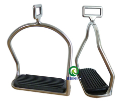 SS double safty stirrup,with rubber pad.free shipping.(ST2107)(China (Mainland))
