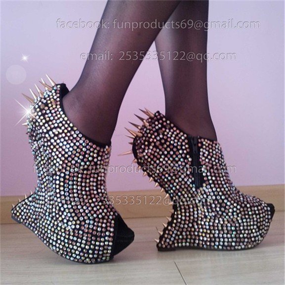 ... pumps no heel shoes Sexy heel less crystal high heels wedges shoes