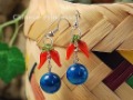 Free shipping (wholesaler) ,Crystal Roulette earrings (blue)  MEH353
