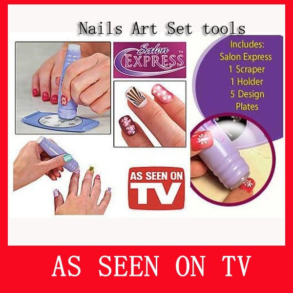wholesale Salon Express As Seen On TV Nail Art Stamping Kit Nail Stencil Kit