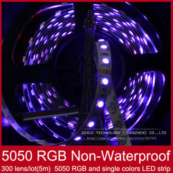 5m/lot Flexible RGB 5050 SMD LED Strip Light Ribbon Tape 5M 60 Leds Nonwaterproof Christmas Living Room Decoration FREE SHIPPING(China (Mainland))
