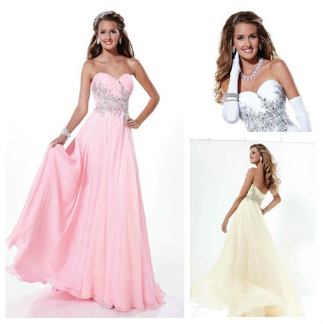 Pink Party Dress on Pink White Yellow Chiffon Long Cheap Party Dresses For Women Wholesale