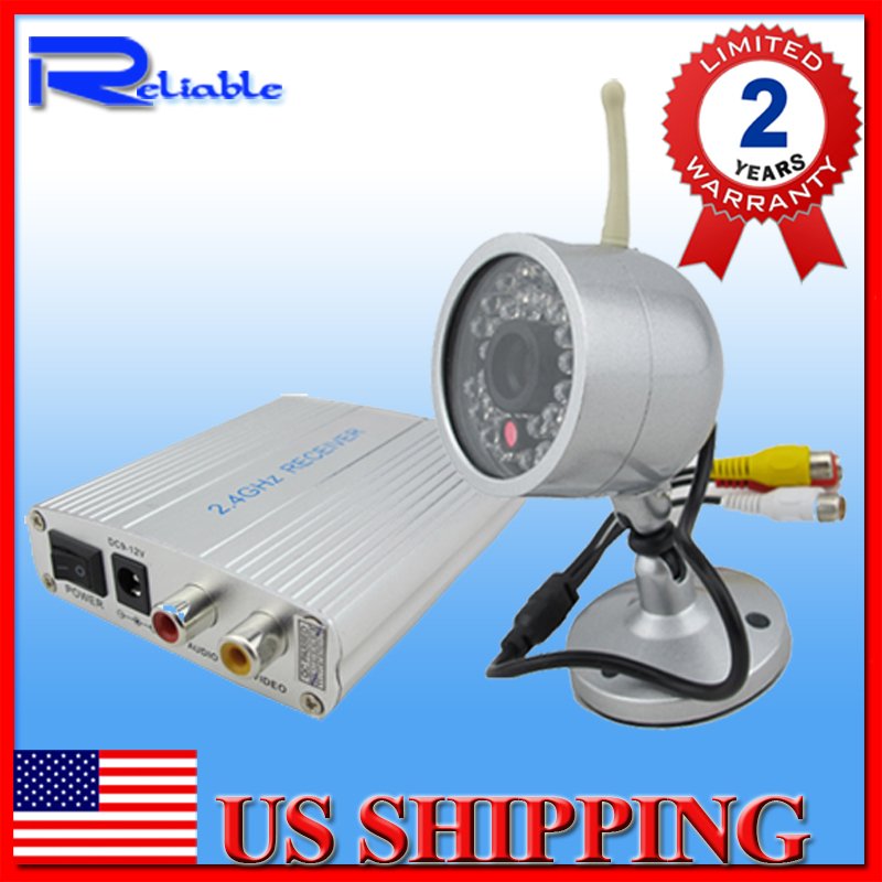 Hotsalel 380tvl 2.4GHz wireless IR Night wifi cctv Outdoor Waterproof Camera Receiver US STOCK US SHIPPING Dropship(China (Mainland))