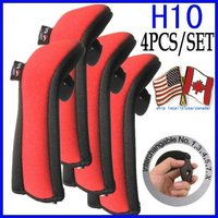 Free Shipping-H10 Golf Club Head Cover Neoprene Hybrid Headcover Red ( 4pcs/set)