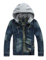 Men's Hoodie Jacket coat outerwear hooded Winter coat hoodie denim jacket coat cowboy jacket
