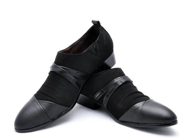 2015 new arrive men's leather shoes for men black colors fashion ...