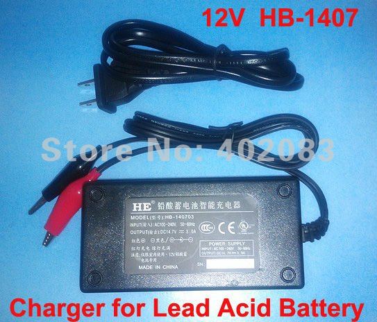 Sealed Lead Acid Battery Charger 12V 12Ah~30Ah Rechargeable HB-1407 output DC 14.7V 3.0A US/ EU/ UK plug available Free shipping(China (Mainland))