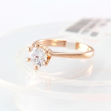 Wholesale accessories 18k gold plated artificial drill fashion marriage finger wedding ring for OL lady 