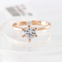 Wholesale accessories 18k gold plated artificial drill fashion marriage finger wedding ring for OL lady