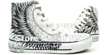 2013 new Flying Wings High Top Canvas Sneakers hand painted fashion shoes for men women