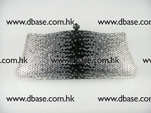 L7788 Crystal White Grey Black in Gradual change effect Bridal Party Night Metal Evening purse clutch