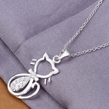 N137 24inch Silver Butterfly Charm Pendants Necklace Jewelry, Copper Silver Plated Necklace Min Order $10, Free Shipping