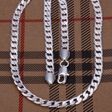 Free shipping,wholesale,6mm 20″ 925 silver necklace mens chain curb fashion jewelry love present factory price