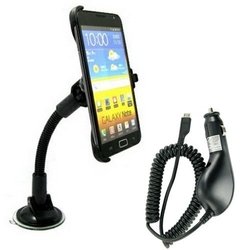 Car Windscreen Suction Mount Holder Cardle + Car Charger For Samsung Galaxy NOTE 2 N7100(China (Mainland))