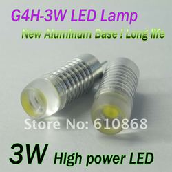 Wholesale 3W High power G4 corn LED lights lamp DC 12V,200LM,3100k/6500k/8500k,Aluminum Body,Quality chip.Long life 5pcs/Lot(China (Mainland))