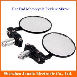 New Arrival Universal Bar End Motorcycle Review Mirror for Honda Suzuki Yamaha Black Color With Box Free Shipping(China (Mainland))