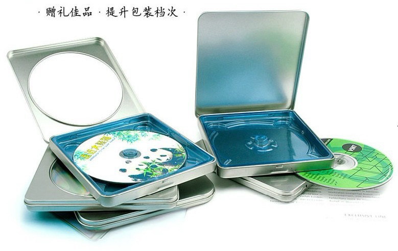 Free shipping 13x14.5x1.1cm DVD CD Tins Packaging case boxes metal Holder 16pcs/lot(China (Mainland))