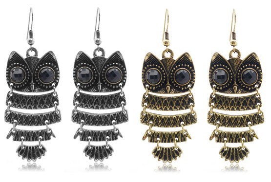 E001 Stylish retro Owl Earrings Korean Earrings Woman Luxurious Paragraph fashion 441